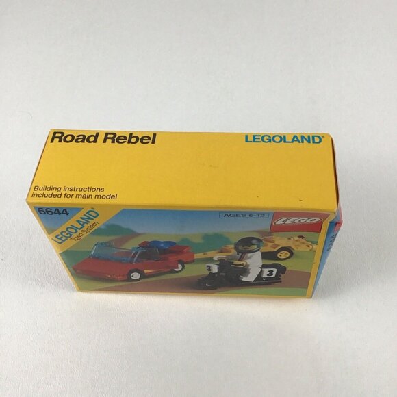 Lego 6644 Legoland Town System ROAD REBEL 59 Interlocking Pieces 1990 New Sealed - Picture 7 of 7